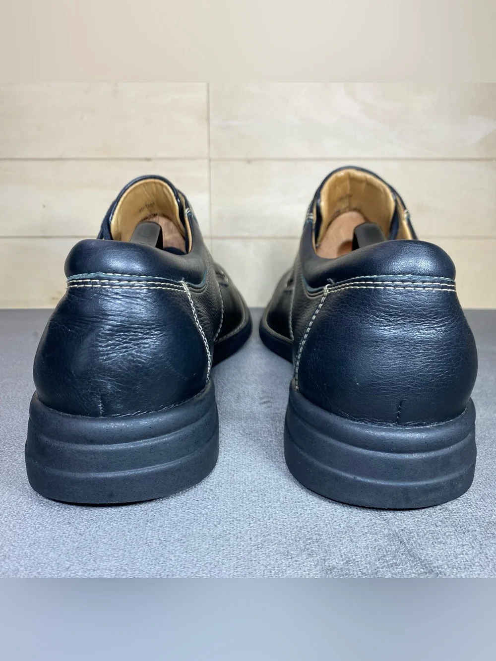 Johnston Murphy Shuler Oxfords Black Leather Men's Size 11 Shoes M Pebbled